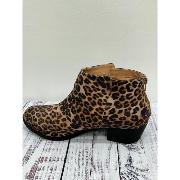 Lane‎ Bryant Womens Brown Fabric Leopard Print Ankle Boots Bootie Size 12W - Picture 7 of 12